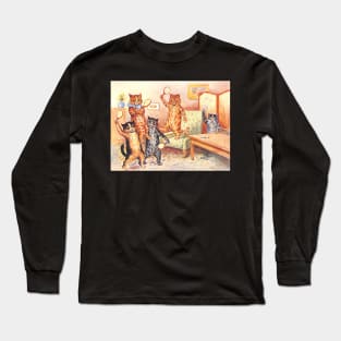 Winner Ping Pong Cats by Louis Wain Long Sleeve T-Shirt